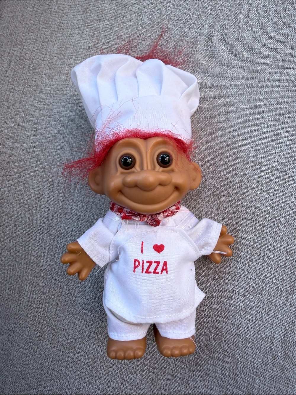 Russ Berrie Pizza Chef Troll Doll I Love Pizza Red Hair
